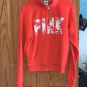 victoria secret pink tropical quarter zip
